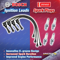 Bosch Ignition Leads + 4 x Denso TT Spark Plugs for Proton Satria GTI C90 1.8L