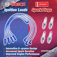 Bosch Leads + 4 x Denso TT Spark Plugs for Subaru Impreza GC GD GF Liberty BD BG