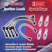 Bosch Leads + 4 Denso Iridium Power Spark Plugs for Toyota Corolla AE82 MR2 AW11