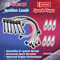 Bosch Ignition Leads + 6x Denso Iridium Power Spark Plugs for Toyota Camry VCV10