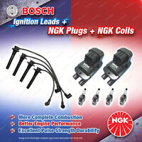 NGK Spark Plugs Coils + Bosch Leads Kit for Mazda 323 BJ Astina FPDE 1.8L 4Cyl