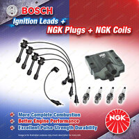 NGK Spark Plugs Coil + Bosch Leads Kit for Toyota MR2 SW20R 3SGE 2.0L 94 - 96