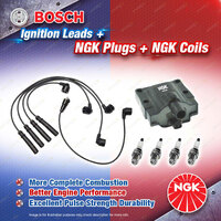 NGK Spark Plugs Coil + Bosch Leads Kit for Toyota Hilux RN85R RN90R RN105R 91-97