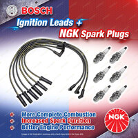 6x NGK Spark Plugs + Bosch Leads for Holden Caprice Commodore VP Statesman VQ VR