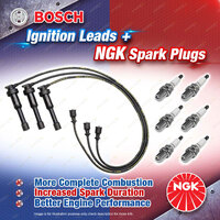 6 x NGK Spark Plugs + Bosch Ignition Leads for Hyundai Terracan HP NM81C 3.5L