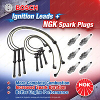 6 x NGK Spark Plugs + Bosch Ignition Leads Kit for Mazda 323 BA BHAFP BHAFS 2.0L