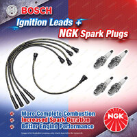 4 NGK Spark Plugs + Bosch Ignition Leads Kit for Suzuki Vitara SE416 TA01C TA01V