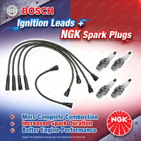 4x NGK Spark Plugs + Bosch Ignition Leads Kit for Suzuki Sierra SJ413 SJ50 SJ70V