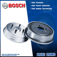 Pair Rear Bosch Brake Drums for Toyota Corolla AE101 AE101R AE112 AE112R FWD