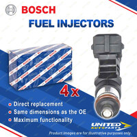 4x Bosch Fuel Injectors for Fiat 500 500C 312 Doblo 263 Ritmo 198 1.4L 2007-2019