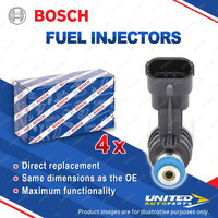 4 x Bosch Fuel Injectors for Hyundai Accent RB i30 GD Veloster FS 1.6L G4FD