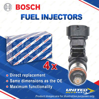 4 x Bosch Fuel Injectors for Nissan Micra K12 1.4L 65kW CR14DE 2003-2010