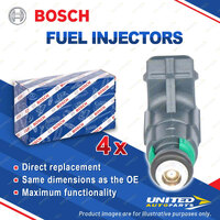 4 x Bosch Fuel Injectors for Peugeot 206 2A/C Hatchback Petrol 1.4L 55kW 98-12