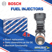 4 x Bosch Fuel Injectors for Peugeot 206 2A/C 2D 307 3A/C Partner 1.6L NFU NFR