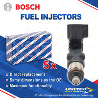 5 x Bosch Fuel Injectors for Volvo C30 533 C70 542 S40 544 V40 526 525 V50 545