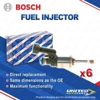 6 x Bosch Fuel Injectors for Jeep Cherokee KL 3.2L V6 200kW AWD SUV 11/2013-On