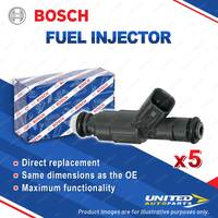 5 x Bosch Fuel Injectors for Volvo V70 II 285 S60 I 384 2.4L Wagon Sedan 00-10