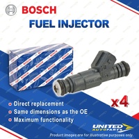 4 x Bosch Fuel Injectors for BMW 318i E30 1.8L M10B18 I4 8V SOHC MPFI 77KW