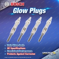 4 x Bosch Glow Plugs for Fiat Grande Punto Ritmo Scudo 1.9L I4 16V SOHC