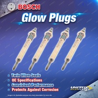 4 x Bosch Glow Plugs for Hyundai H1 Iload iMAX TQ 2.5L I4 16V DOHC 2007-2021