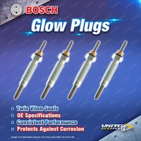 4 x Bosch Glow Plugs for Mitsubishi Challenger Fuso FB FD Pajero NM NJ NK NL I4