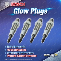 4 x Bosch Glow Plugs for Ford Courier PD PE PG PH 2.5L WL WLAT I4 1996-2007