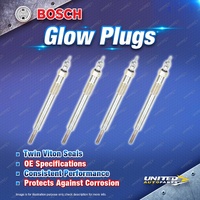 4 x Bosch Glow Plugs for Isuzu Bighorn UBS Elf 150 NHR Faster TFR TFS MU Rodeo