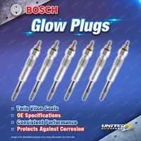 6 x Bosch Glow Plugs for Nissan Patro GQ Y60 Safari 4.2L TD45 I6 12V 87-97