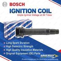 1 x Bosch Ignition Coil for Nissan Pulsar N16 1.6L 83KW Sedan 2000-2003