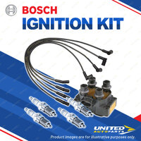 Bosch Spark Plugs Coil Lead Kit for Ford KA TA TB 1.3L 44Kw Coil without Holder