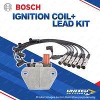 Bosch Ignition Coil+Lead Kit Includes Heat Shields for Mercedes Benz 190E 300E