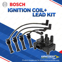 Bosch Ignition Coil+Lead Kit for Ford Fiesta WP WQ DXXGA HXXGA HXXWP 1.6 I4