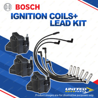 Bosch 3 Ignition Coils+Lead Kit for Holden Commodore VT VS WH Caprice Statesman