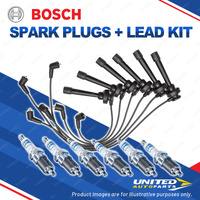 Bosch 6 Spark Plugs+Lead Kit for Mitsubishi Pajero NM NP V75W 3.5L V6 00-04