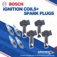 Bosch 4 Spark Plugs+4 Ignition Coils for Volkswagen Amarok 2H Golf MK 5 6 1K EOS