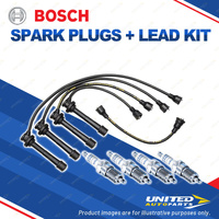 Bosch 4 Spark Plugs+Lead Kit for Suzuki Vitara SE416 TA02C TA02V TD01V X90 LB11S