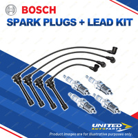 Bosch 4 Spark Plugs+Lead Kit for Hyundai Getz TB BT31A BT51A BU31A BU51A 1.5L I4