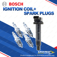 Bosch 4 Spark Plugs+Ignition Coil for Toyota Camry ACV36R Avensis Estima Tarago