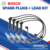 Bosch 4 Spark Plugs+Lead Kit for Subaru Forester SG Liberty Legacy BL Outback BP