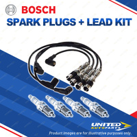 Bosch 4 Spark Plugs+Lead Kit for Audi A3 8L 8P 1.6L I4 8V 75KW 2000-2011