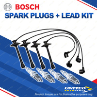 Bosch 4 Spark Plugs+Lead Kit for Toyota Camry SV41R SV42R Caldina ST191 210 215