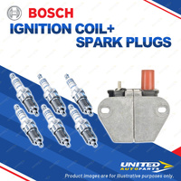 Bosch 6 Spark Plugs+Ignition Coil for Mercedes Benz 300CE C124 W124 3.0L I6