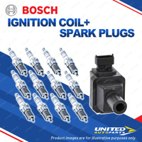 Bosch 12 Spark Plugs+Ignition Coil for Mercedes Benz CL600 S600L SL600 6.0L V12