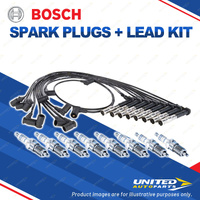 Bosch 8 Spark Plugs+Lead Kit for Mercedes Benz S500 S500C S500L W140 5.0L V8