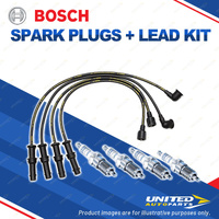 Bosch 4 Spark Plugs+Lead Kit for Subaru Forester SF SF5 Impreza GC GC8 GF GF8 I4