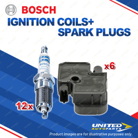 Bosch 12 Spark Plug+6 Ignition Coil for Mercedes Benz VIANO VITO CLK E ML SL SLK