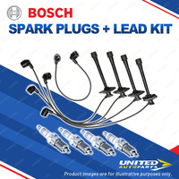 Bosch 4 Spark Plugs+Lead Kit for Toyota Corona ST180R ST181R 1.8L I4 86KW 89-93