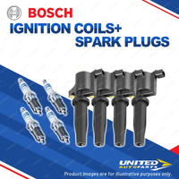 Bosch 4 Spark Plugs+4 Ignition Coils for Ford Focus LV 5XXWP PXXGC TXXMJ 2.0L I4