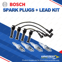 Bosch 4 Spark Plugs+Lead Kit for Ford Fiesta WP WQ DXXGA HXXGA HXXWP 1.6 I4