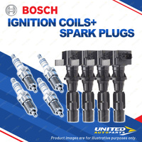 Bosch 4 Spark Plugs+4 Ignition Coils for Mazda 6 GH GH5P GH GH5S GH5W 2.5L I4